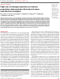 Cover page: High rate of extrapair paternity in a human population demonstrates diversity in human reproductive strategies.