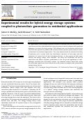 Cover page: Experimental results for hybrid energy storage systems coupled to photovoltaic generation in residential applications