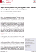 Cover page: Listeria monocytogenes utilizes glutathione and limited inorganic sulfur compounds as sources of essential cysteine