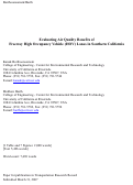 Cover page: Evaluating Air Quality Benefits of Freeway High-Occupancy Vehicle Lanes in Southern California