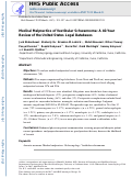 Cover page: Medical Malpractice of Vestibular Schwannoma: A 40-Year Review of the United States Legal Databases.