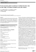 Cover page: Socioeconomic status in relation to incident fracture risk in the Study of Women’s Health Across the Nation