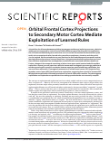 Cover page: Orbital Frontal Cortex Projections to Secondary Motor Cortex Mediate Exploitation of Learned Rules