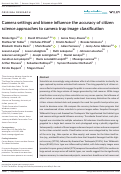 Cover page: Camera settings and biome influence the accuracy of citizen science approaches to camera trap image classification