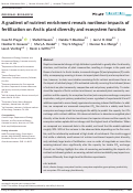 Cover page: A gradient of nutrient enrichment reveals nonlinear impacts of fertilization on Arctic plant diversity and ecosystem function