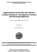 Cover page: Agglomeration Economies and Industry Location Decisions: The Impacts of Vertical and Horizontal Spillovers