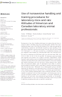 Cover page: Use of nonaversive handling and training procedures for laboratory mice and rats: Attitudes of American and Canadian laboratory animal professionals