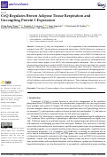 Cover page: CoQ Regulates Brown Adipose Tissue Respiration and Uncoupling Protein 1 Expression