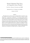 Cover page: Optimal Minimum Wage Policy in Competitive Labor Markets