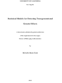 Cover page: Statistical Models for Detecting Transgenerational Genetic Effects