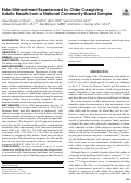 Cover page: Elder Mistreatment Experienced by Older Caregiving Adults: Results from a National Community-Based Sample.