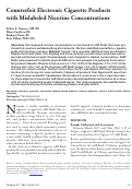 Cover page: Counterfeit Electronic Cigarette Products with Mislabeled Nicotine Concentrations