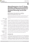 Cover page: Altered Expression of an FT Cluster Underlies a Major Locus Controlling Domestication-Related Changes to Chickpea Phenology and Growth Habit