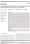 Cover page: Personal comfort models based on a 6‐month experiment using environmental parameters and data from wearables