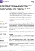 Cover page: 2-(Piperidin-4-yl)acetamides as Potent Inhibitors of Soluble Epoxide Hydrolase with Anti-Inflammatory Activity