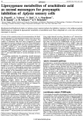 Cover page: Lipoxygenase metabolites of arachidonic acid as second messengers for presynaptic inhibition of Aplysia sensory cells