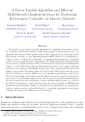 Cover page: A Faster Parallel Algorithm and Efficient Multithreaded Implementations for Evaluating Betweenness Centrality on Massive Datasets