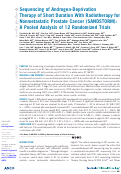 Cover page: Sequencing of Androgen-Deprivation Therapy of Short Duration With Radiotherapy for Nonmetastatic Prostate Cancer (SANDSTORM): A Pooled Analysis of 12 Randomized Trials