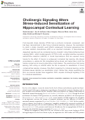 Cover page: Cholinergic Signaling Alters Stress-Induced Sensitization of Hippocampal Contextual Learning