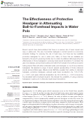 Cover page: The Effectiveness of Protective Headgear in Attenuating Ball-to-Forehead Impacts in Water Polo