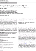 Cover page: Transgender Female Youth and Sex Work: HIV Risk and a Comparison of Life Factors Related to Engagement in Sex Work