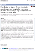 Cover page: Distribution and prevalence of malaria parasites among long-tailed macaques (Macaca fascicularis) in regional populations across Southeast Asia