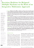 Cover page: Precision Medicine for Relapsed Multiple Myeloma on the Basis of an Integrative Multiomics Approach.