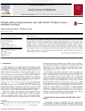 Cover page: Female political representation and child health: Evidence from a multilevel analysis