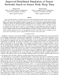 Cover page: Improved Distributed Simulation of Sensor Networks based on Sensor Node Sleep Time