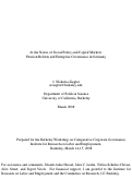 Cover page: At the Nexus of Social Policy and Capital Markets:  Pension Reform and Enterprise Governance in Germany