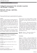 Cover page: Orthopedic management of the extremities in patients with Morquio A syndrome