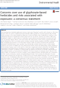 Cover page: Concerns over use of glyphosate-based herbicides and risks associated with exposures: a consensus statement