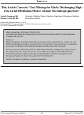 Cover page: This Article Corrects: “Just Missing the Mark: Discharging High-risk Atrial Fibrillation/Flutter without Thromboprophylaxis”