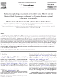 Cover page: Retinal morphology in patients with BBS1 and BBS10 related Bardet–Biedl Syndrome evaluated by Fourier-domain optical coherence tomography