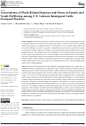 Cover page: Associations of Work-Related Injuries and Stress to Family and Youth Wellbeing among U.S. Latino/a Immigrant Cattle Feedyard Workers