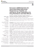 Cover page: European mtDNA Variants Are Associated With Differential Responses to Cisplatin, an Anticancer Drug: Implications for Drug Resistance and Side Effects