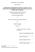 Cover page: Determining the Drivers of Species and Population Extinction in the Emerging Infectious Disease of Bats, White-Nose Syndrome