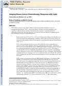 Cover page: Imaging breast cancer chemotherapy response with light. Commentary on Soliman et al., p. 2605.