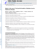 Cover page: What's in the Sauce? The Specific Benefits of Palliative Care for Parkinson's Disease