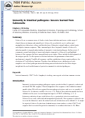 Cover page: Immunity to intestinal pathogens: lessons learned from Salmonella