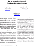 Cover page: Performance Prediction of Nonlinear Degrading Systems