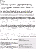 Cover page: Identification of Gram-Negative Bacteria and Genetic Resistance Determinants from Positive Blood Culture Broths by Use of the Verigene Gram-Negative Blood Culture Multiplex Microarray-Based Molecular Assay