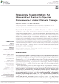 Cover page: Regulatory Fragmentation: An Unexamined Barrier to Species Conservation Under Climate Change