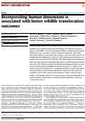 Cover page: Incorporating human dimensions is associated with better wildlife translocation outcomes.