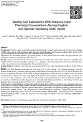 Cover page: Quality and Satisfaction With Advance Care Planning Conversations Among English- and Spanish-Speaking Older Adults.