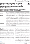 Cover page: Current Practice Patterns Among Members of the American Urological Association for Male Genitourinary Lichen Sclerosus