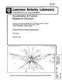 Cover page: General B Factory Design Considerations