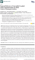 Cover page: Topical Delivery of Carvedilol Loaded Nano-Transfersomes for Skin Cancer Chemoprevention