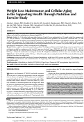 Cover page: Weight Loss Maintenance and Cellular Aging in the Supporting Health Through Nutrition and Exercise Study