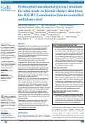 Cover page: Prehospital transdermal glyceryl trinitrate for ultra-acute ischaemic stroke: data from the RIGHT-2 randomised sham-controlled ambulance trial.